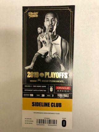 2019 Nba Finals Warriors Raptors Game 6 Ticket Stub 6/13 - Last Game At Oracle