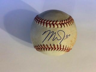 Mike Trout Autographed Baseball on a Game Albert Pujols MLB Baseball 2