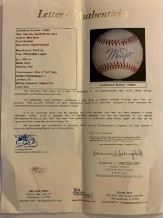 Mike Trout Autographed Baseball on a Game Albert Pujols MLB Baseball 7
