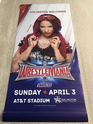 Sasha Banks Street Banner Of Wwe Wrestlemania 32 Arlington Texas At&t Stadium