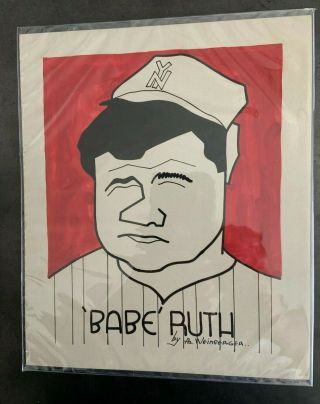 1930s Drawing Illustration " Babe Ruth " - Early Modern Art
