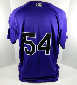 2018 Albuquerque Isotopes 54 Game Purple Jersey