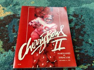 Cherry Bowl Ii Program 1985 Maryland Terripans Vs.  Syracuse Orange Good Ncaa