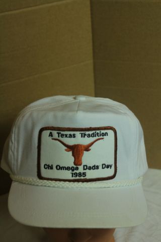 Vintage 1985 Texas Longhorns Tradition Chi Omega Dads Day Cap Imperial Headwear