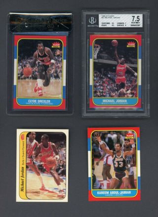 1986 - 87 Fleer Basketball Set 132/132 W/ Stickers W/ 57 Michael Jordan Bgs 7.  5