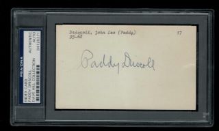 John Paddy Driscoll D1968 Signed 3x5 Index Card Autographed Psa/dna Football Hof