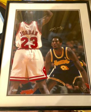 Upper Deck Authenticated Kobe Bryant & Michael Jordan Dual Signed 16 X 20 Photo