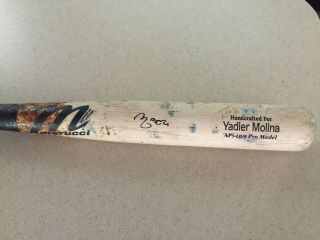 Yadier Molina signed game bat MLB authenticated 2