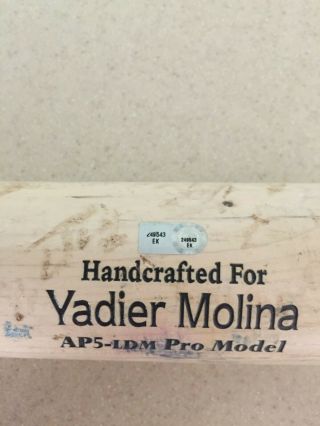 Yadier Molina signed game bat MLB authenticated 4