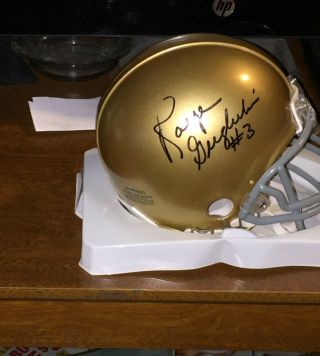 Ralph Guglielmi Autographed Notre Dame Mini Football Helmet