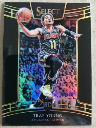 Trae Young Rc 2018/19 Panini Select Black Refractor True 1/1 Rookie Card Hawks