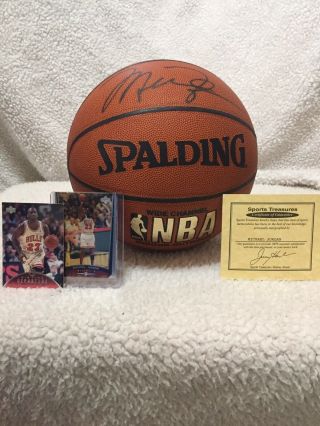 Michael Jordan Signed Basketball With Case,  Authentic Certificate
