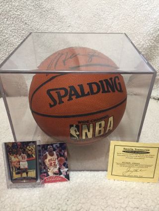 Michael Jordan signed basketball with case,  Authentic certificate 6
