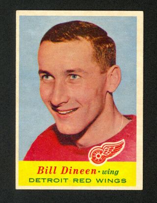 1957 - 58 Topps Bill Dineen 49 - Detroit Red Wings - Ex - Mt,