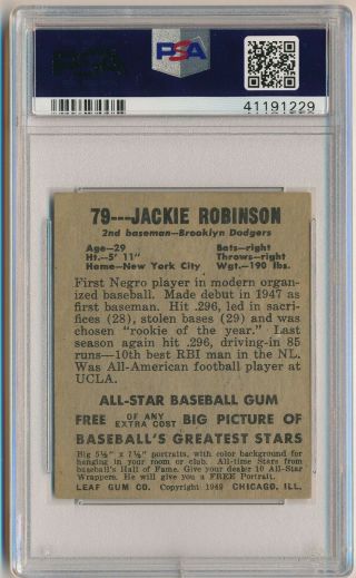 JACKIE ROBINSON 1948 Leaf 79 RC ROOKIE PSA 4 VG - EX BROOKLYN DODGERS HOF 2