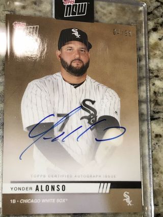 Yonder Alonso 2019 Topps Now Road To Opening Day White Sox Autograph Auto 4/99