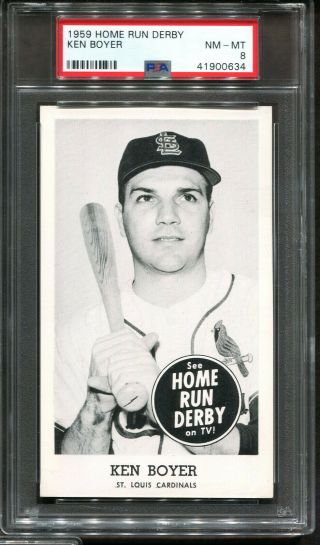 1959 Home Run Derby Ken Boyer Psa 8,  Pop 1 None Higher St.  Louis Cardinals