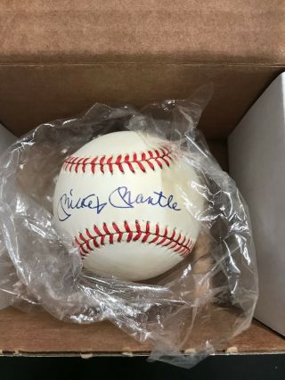 Mickey Mantle Autographed Official A.  L.  (b.  Brown) Baseball - Psa/dna Certified