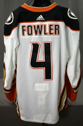 2018 - 19 Fowler 4 Anaheim Ducks Game Worn Jersey W/ 25th Anniv Set Tag 2 Loa