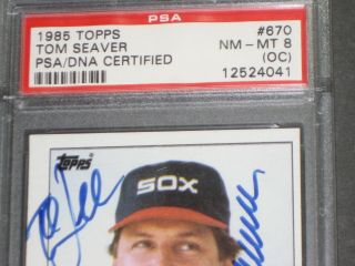 1985 Topps TOM SEAVER Signed Baseball Card 670 PSA/DNA Authentic Autograph 670 2