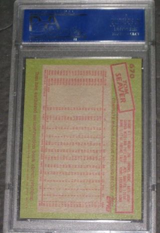 1985 Topps TOM SEAVER Signed Baseball Card 670 PSA/DNA Authentic Autograph 670 3