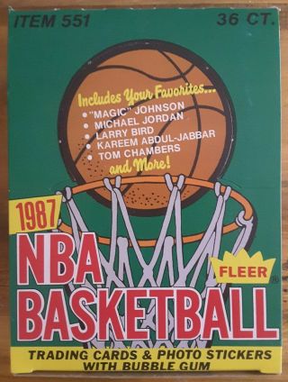 1987 - 88 Fleer Basketball Wax Box Jordan 