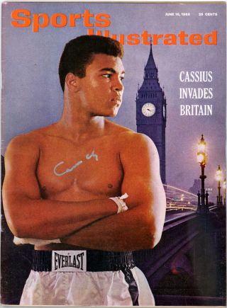 Cassius Clay Muhammad Ali Autographed 1st Sports Illustrated Gem 10 Psa Aa07085