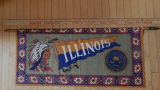 University Of Illinois Large Flannel Blanket Banner Circa 1910 Not A Pennant