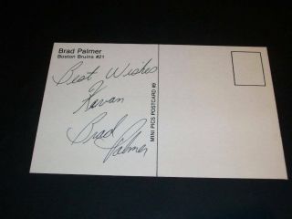 Bruins Brad Palmer Auto Signed Team Issue Card Jsa C