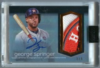 2018 Topps Dynasty George Springer Autograph 3 Color Logo Patch Auto /5