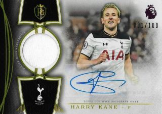 2016 - 17 Topps Premier Gold Harry Kane Tottenham Hotspur Jersey Patch Auto 01/100