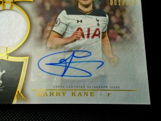 2016 - 17 TOPPS PREMIER GOLD Harry Kane Tottenham Hotspur Jersey Patch Auto 01/100 3