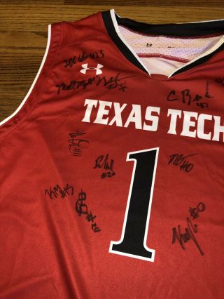 2018 - 2019 Texas Tech RED RAIDERS TEAM SIGNED JERSEY BASKETBALL TTU BEARD CULVER 3