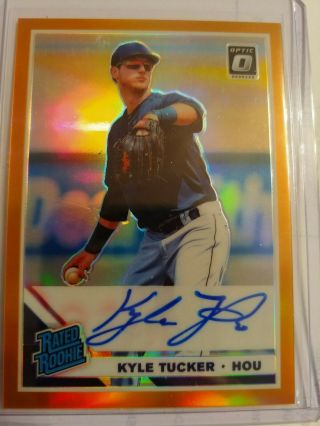 2019 Donruss Optic Kyle Tucker Rated Rookie Gold Prizm Auto 38/99 Astros