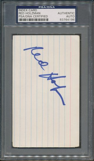 Red Holzman Index Card Psa/dna Certified Authentic Auto Autograph Signed 4196