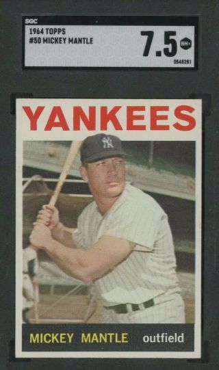 1964 Topps 50 Mickey Mantle York Yankees Hof Sgc 7.  5 Centered Perfectly