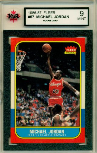 1986 87 Fleer 57 Michael Jordan Rookie Card Ksa 9
