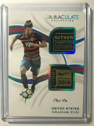 2018 - 19 Panini Immaculate 1/1 Dual Laundry Tags Card Graham Zusi Usa One Of One