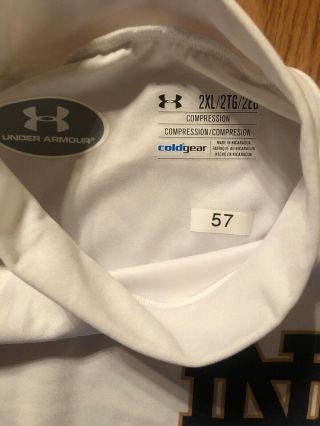 Notre Dame Football 2016 Under Armour Team Issued Undershirt 2xl 57 6