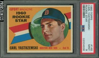 1960 Topps 148 Carl Yastrzemski Red Sox RC Rookie HOF PSA 9 