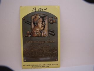 Yogi Berra Signed Autographed Hall Of Fame Gold Plaque Post Card