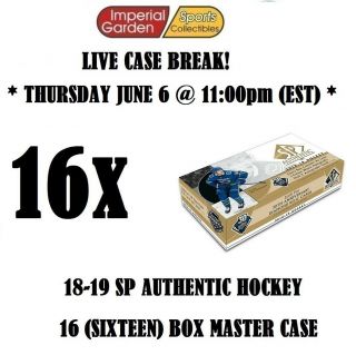 18 - 19 Sp Authentic 16 (sixteen) Box Case Break 1319 - Arizona Coyotes