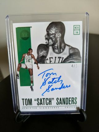 Tom “satch” Sanders 2018 - 19 Panini Encased On Card Autograph Auto 4/5 Celtics