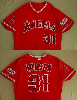 Los Angeles Angels Of Anaheim Game Jersey 2014 Post Season Dave Hansen 31