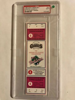 1989 World Series Game 4 Full Ticket Candlestick Park Giants A 