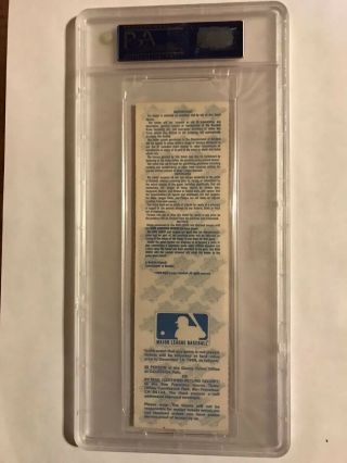 1989 World Series Game 4 FULL ticket Candlestick Park Giants A ' s PSA MT 9 2