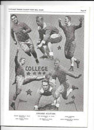 1934 COLLEGE ALL STARS vs CHICAGO BEARS 1st Issue GEORGE HALAS Paddy DRISCOLL 9
