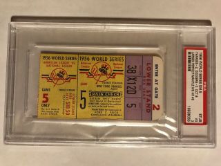 1956 World Series Game 5 Ticket Stub Dodgers Yankees Larsen 