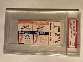 1962 World Series Game 7 Ticket Stub Yankees San Francisco Giants Candlestick Pk