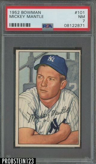 1952 Bowman 101 Mickey Mantle York Yankees Hof Psa 7 " Sharp "